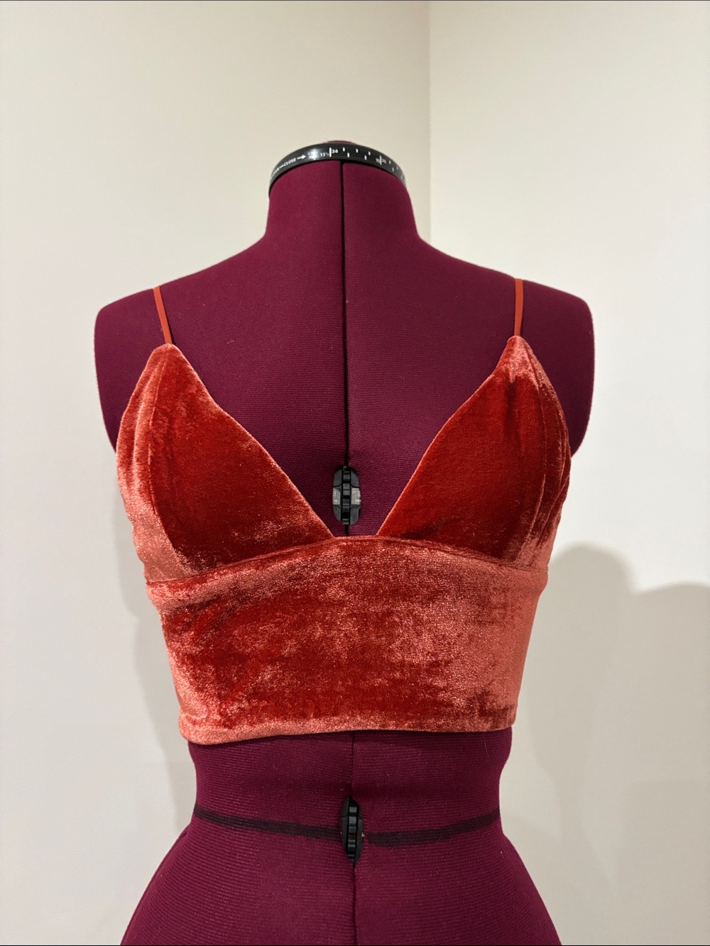 Lulu's Rust Velvet Cropped Bralette